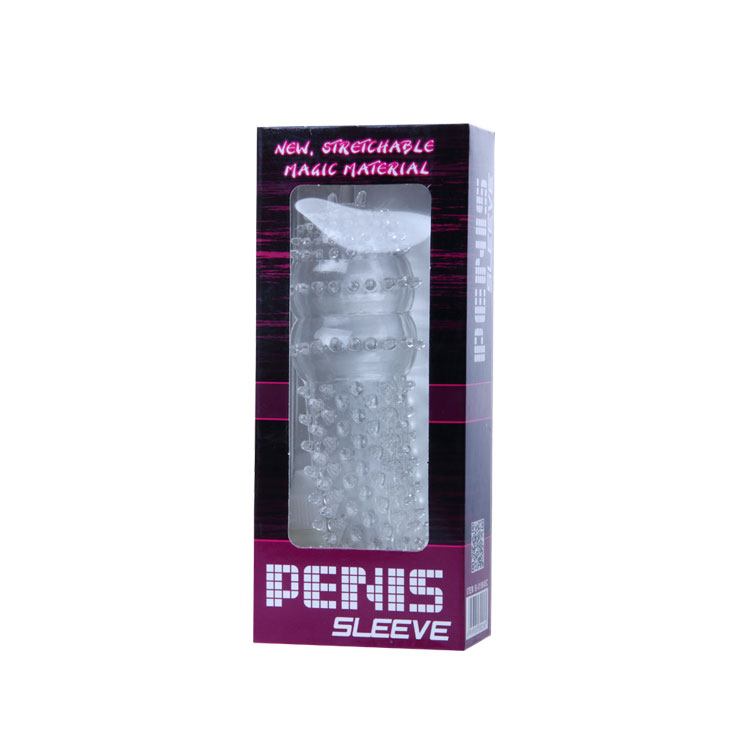 Enlarge Sleeve Uyarıcılı Penis Kılıfı Şeffaf Prezervatif Dildo