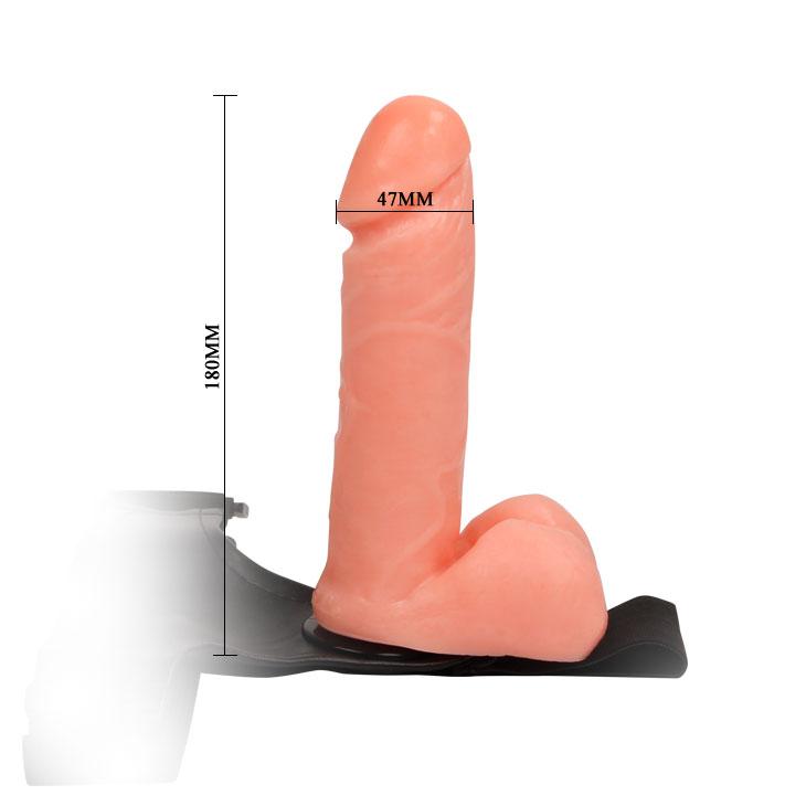 İçi Dolu Belden Bağlamalı Realistik Vibratör Protez Penis Strapon