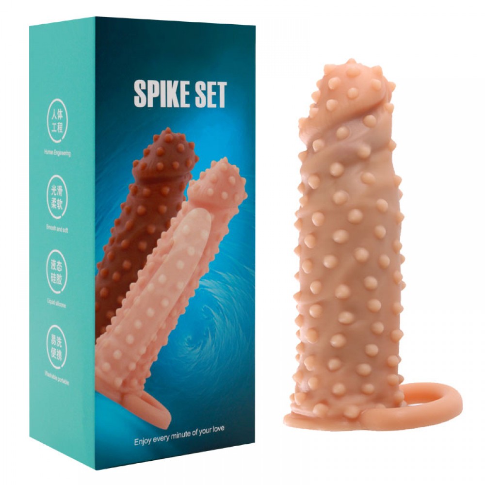 Spike Set Testis Halkalı Tırtıklı Penis Kılıfı