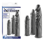 Length Extender 3´lü Silikon Penis Kılıfı Seti – Gri“