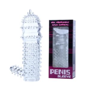 Enlarge Sleeve Uyarıcılı Penis Kılıfı Şeffaf Prezervatif Dildo