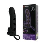 Titreşimli Klitoral Uyarıcılı Uzatmalı Penis Kılıfı Zenci Penis
