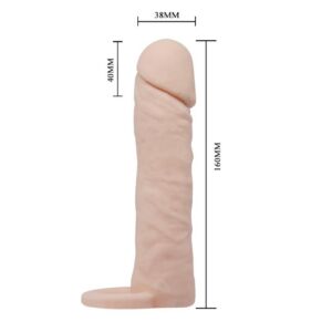 5cm Dolgulu Realistik Uzatmalı Penis Kılıfı Dildo Ten Rengi Penis