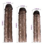 3lü Penis Kılıfı Set Ucu Dolgulu Uzatmalı Prezervatif Zenci Dildo
