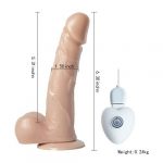 Oynar Başlı Titreşimli USB Şarjlı 18cm Realistik Vibratör Penis