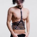 Erkek Fantazi Giyim Parelel Detaylı Üçgen Harness  APFTM48
